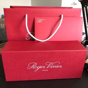 Roger Vivier RV Women's Shoe Box with Shopping Paper Bag Receipt Holder Envelope